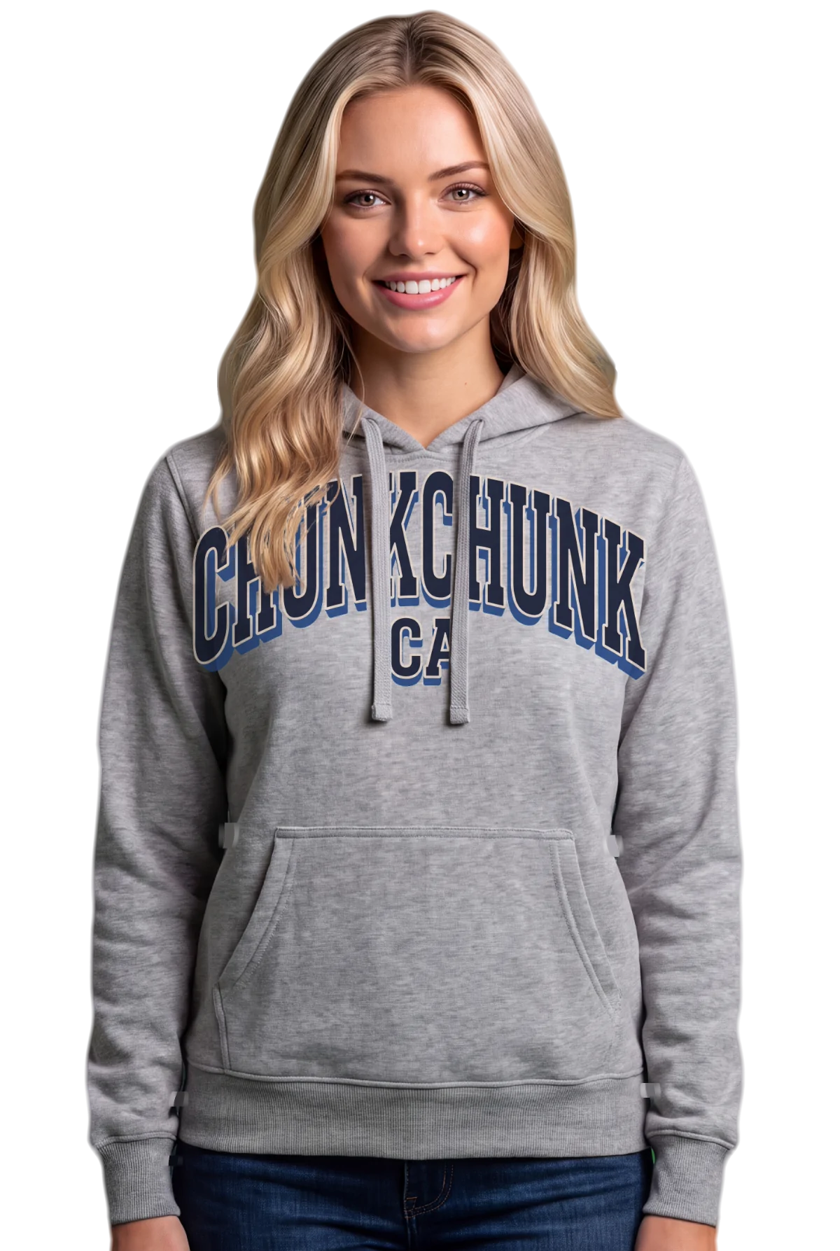 Varsity .ca Hoodie, Sport grey Chunk Chunk hoodie, mockup