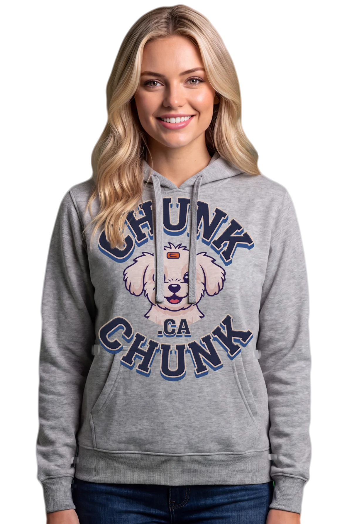 Winnie ring Hoodie, Sport grey Chunk Chunk hoodie, mockup, front