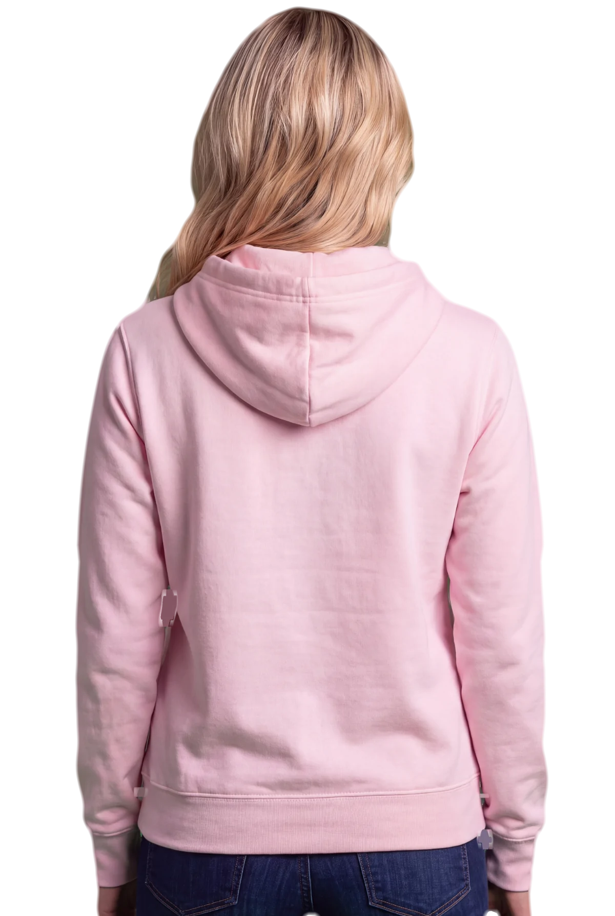 Haunted .ca Hoodie, Light pink Chunk Chunk hoodie, mockup, back