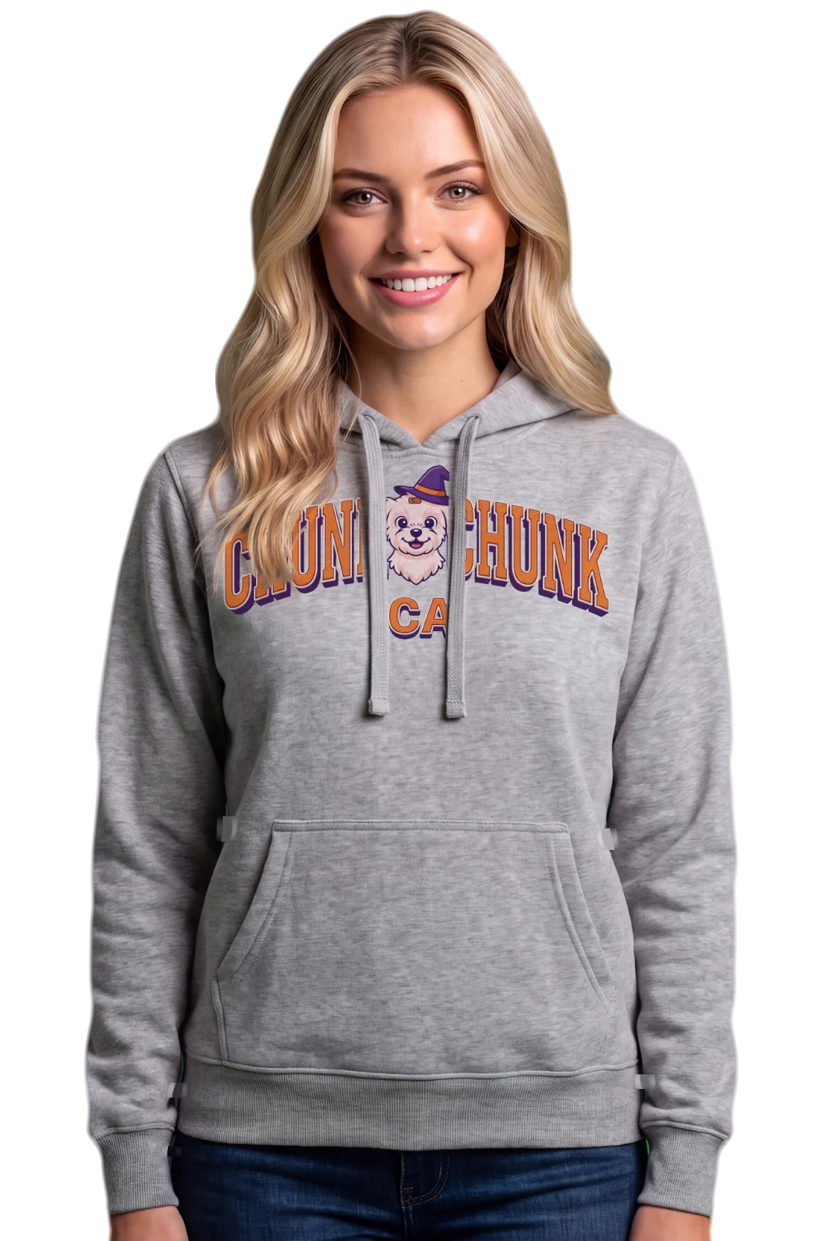 Witchy Winnie Hoodie, Sport grey Chunk Chunk hoodie, mockup