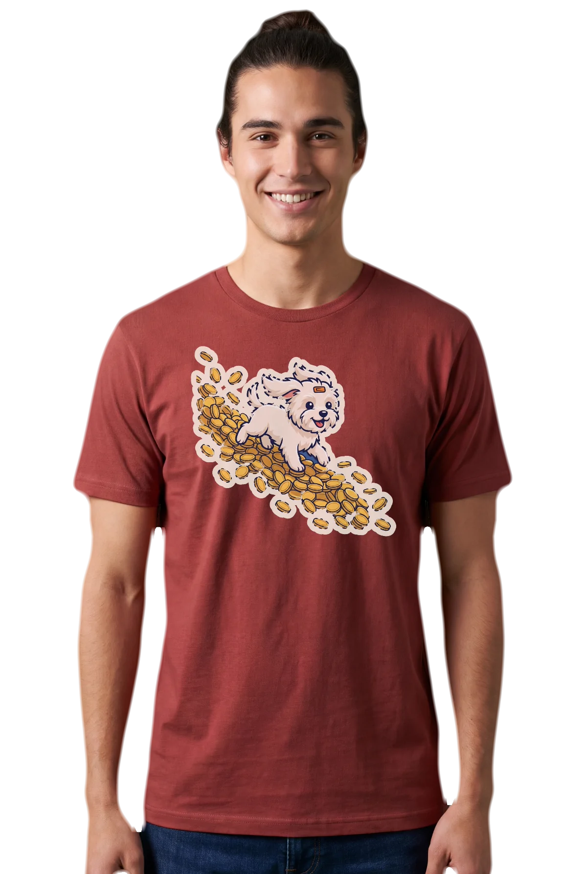 Avalanche, Red, worn Chunk Chunk shirt, mockup, front
