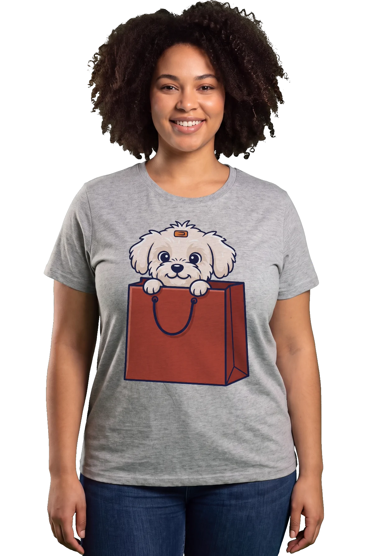 Bagged, Heather grey, worn Chunk Chunk shirt, mockup, front