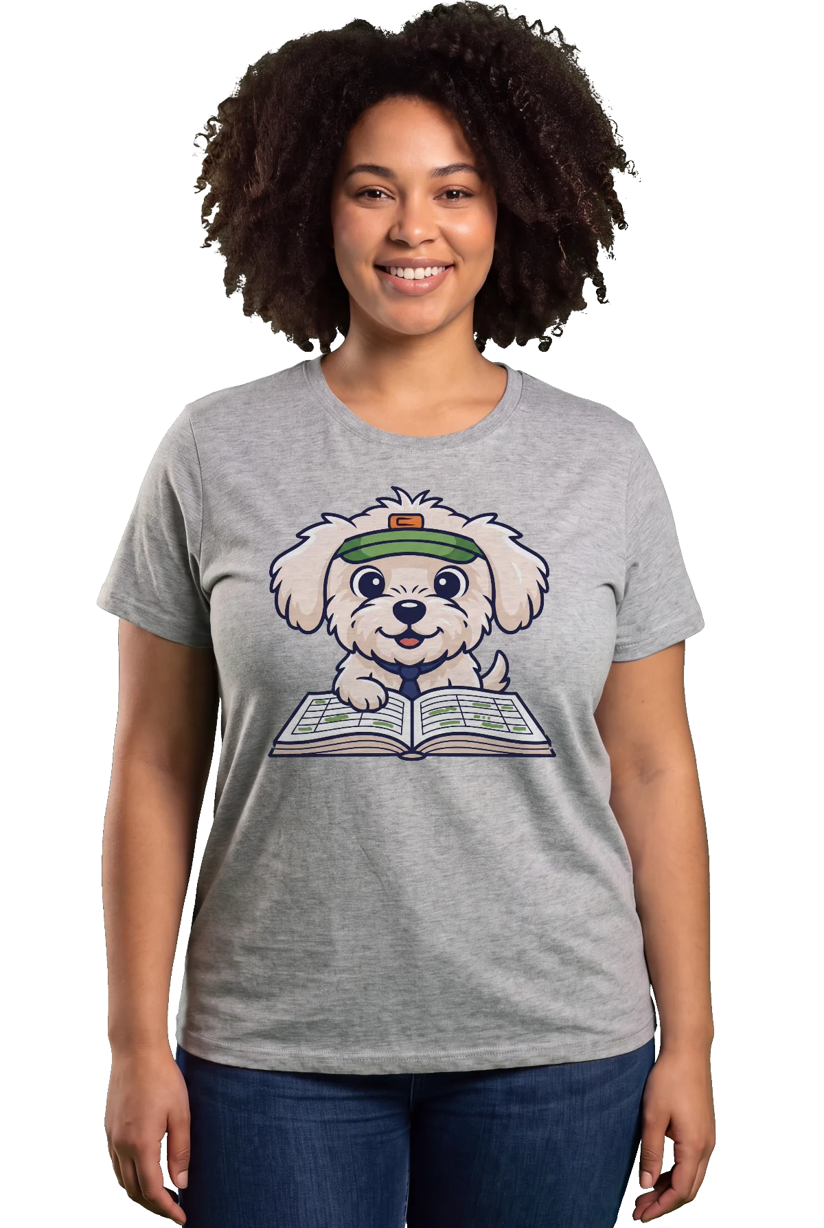 The banker, Heather grey, worn Chunk Chunk shirt, mockup, front