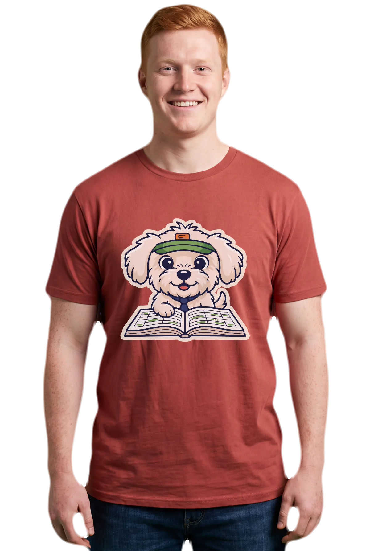The banker, Red, worn Chunk Chunk shirt, mockup, front