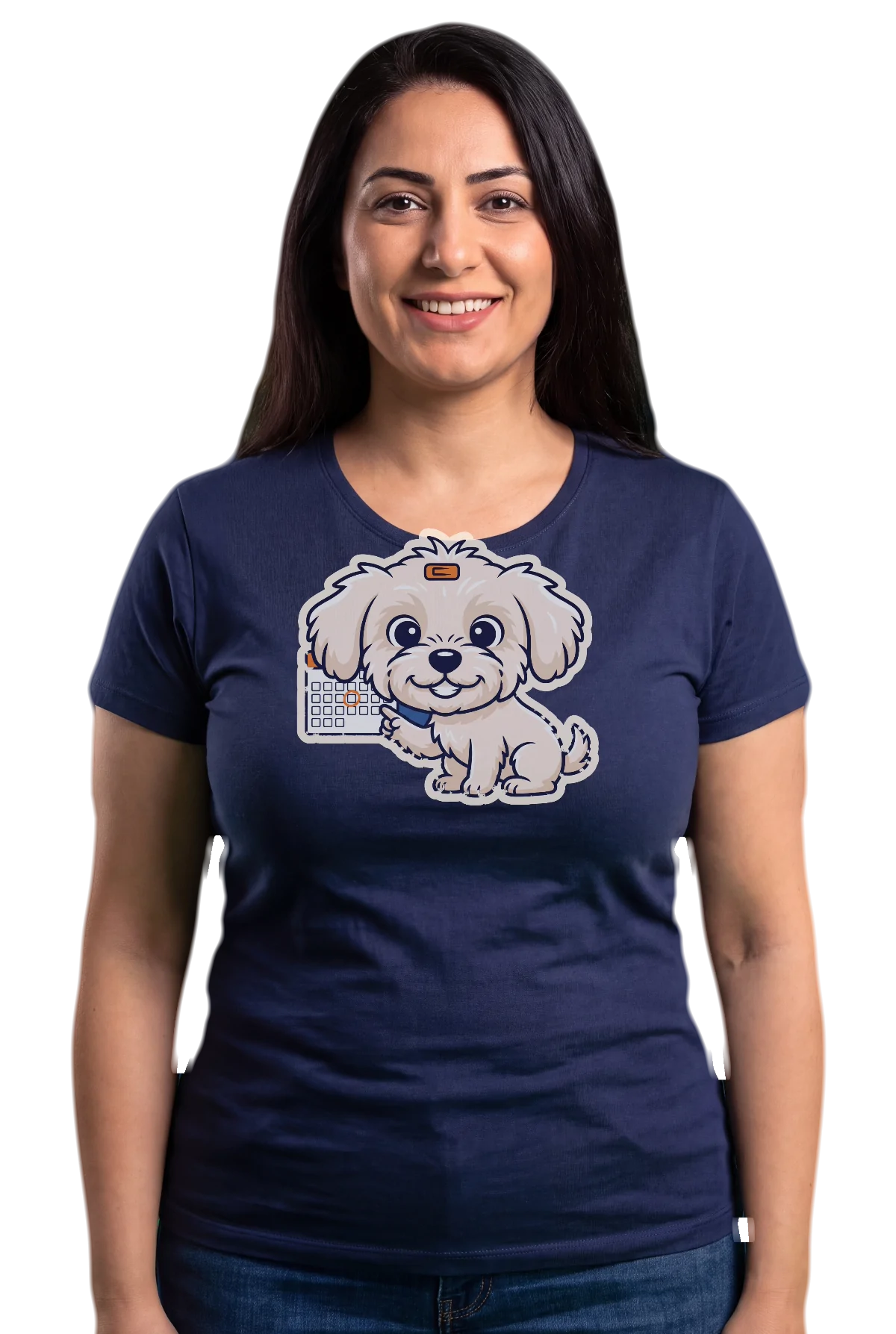 The date, Navy, worn Chunk Chunk shirt, mockup