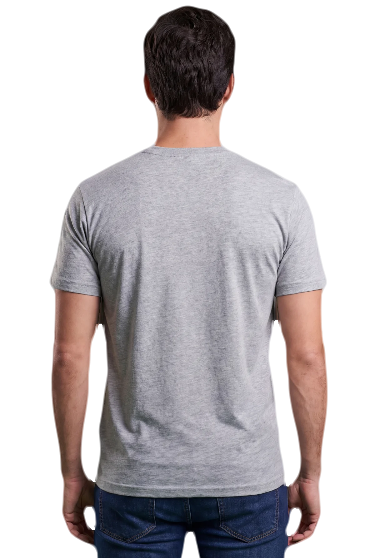 Liftoff, Heather grey, worn Chunk Chunk shirt, mockup, back