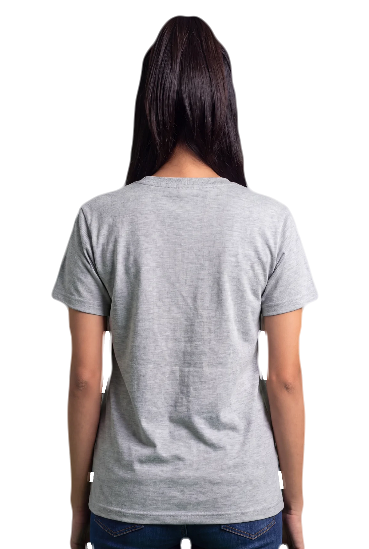 Cracked it, Heather grey, worn Chunk Chunk shirt, mockup, back