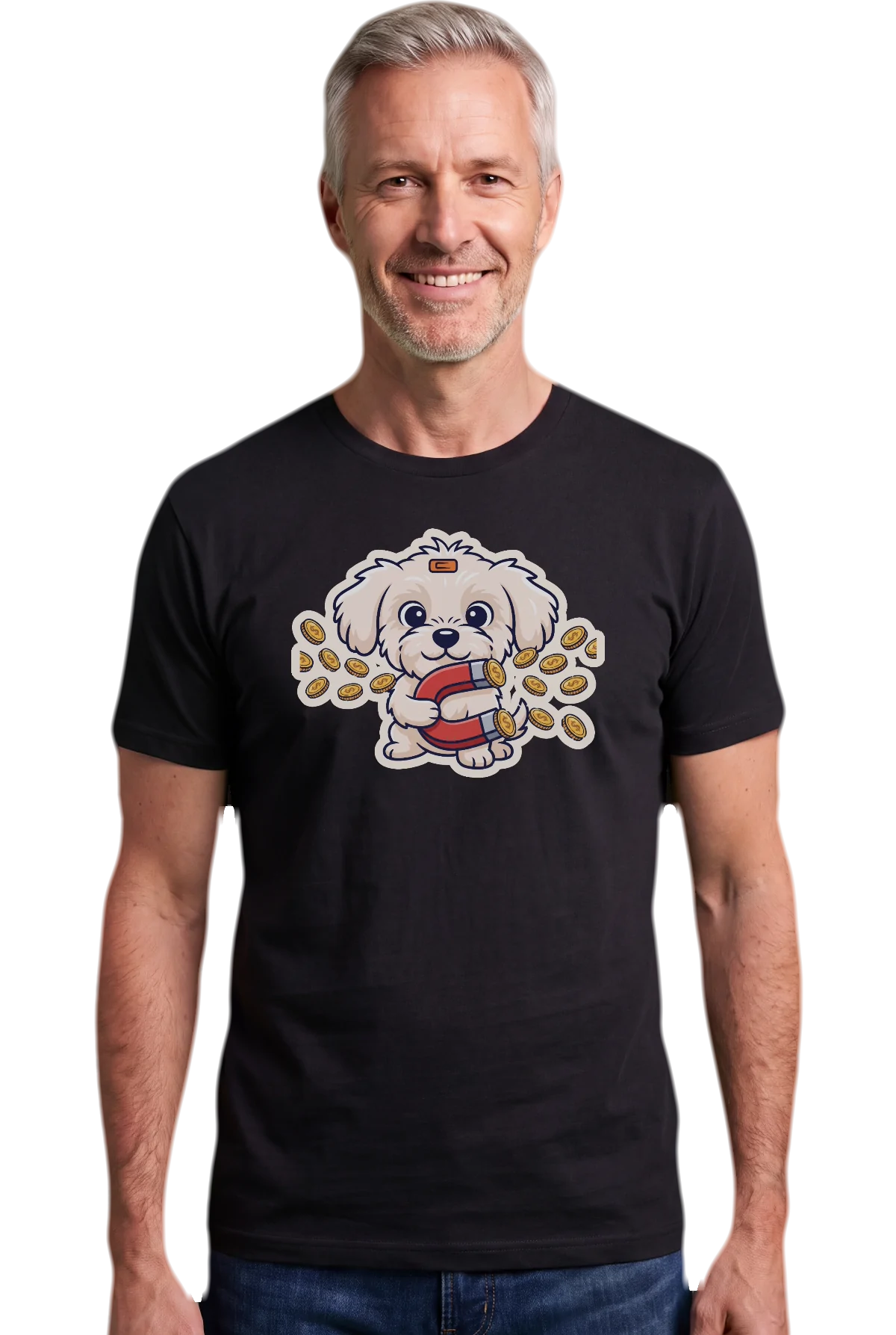 Every dollar in, Black, worn Chunk Chunk shirt, mockup, front