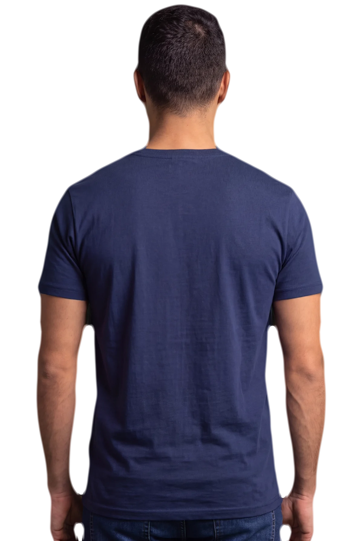 Dry underneath, Navy, worn Chunk Chunk shirt, mockup, back