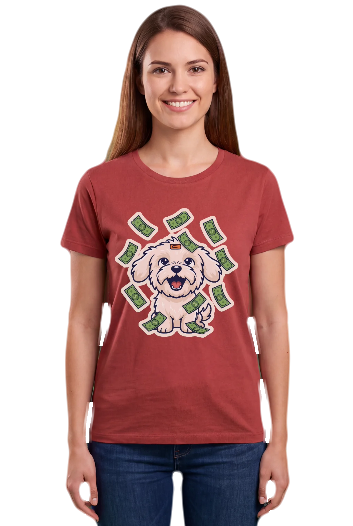 Payday, Red, worn Chunk Chunk shirt, mockup, front