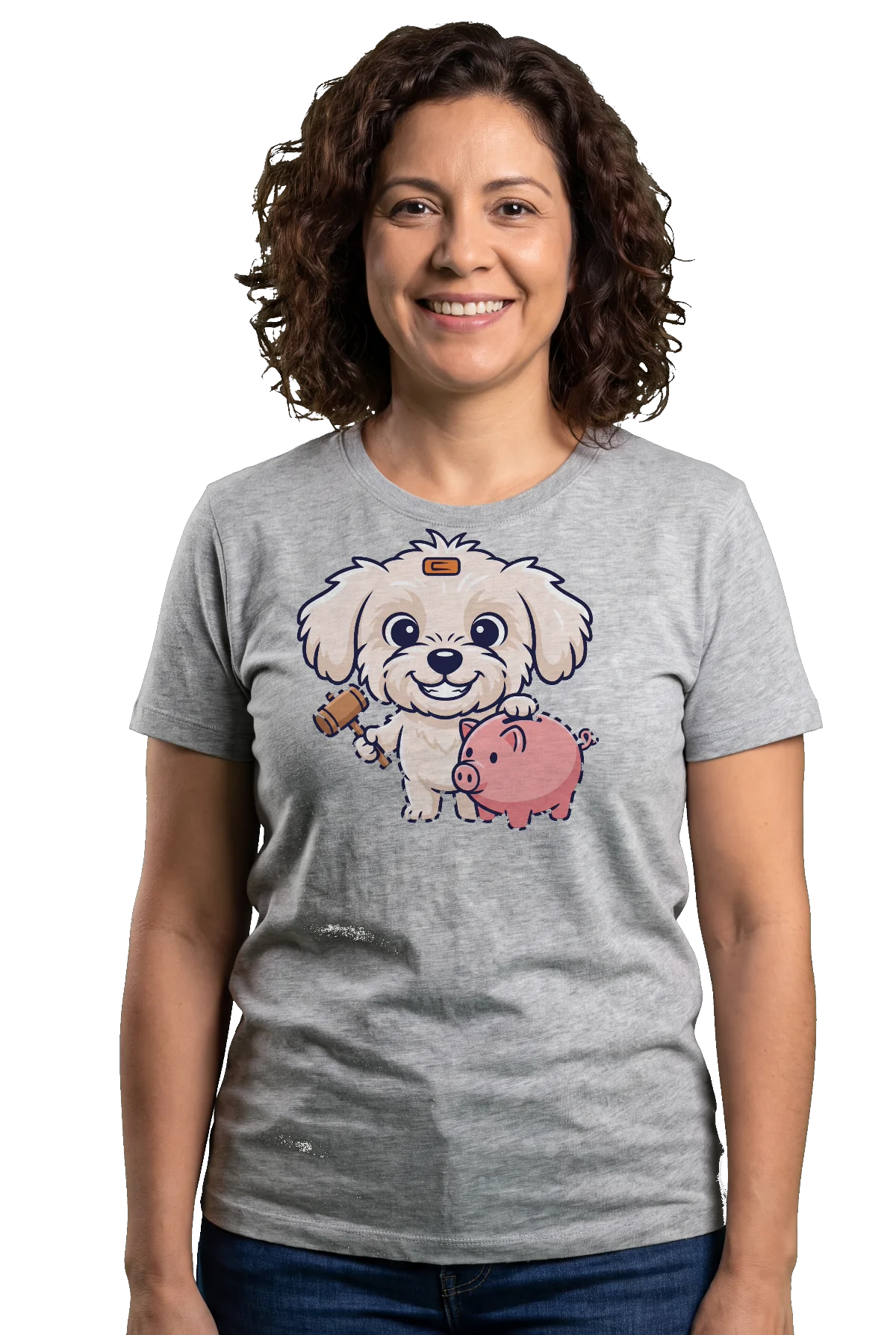 Break the glass, Heather grey, worn Chunk Chunk shirt, mockup, front