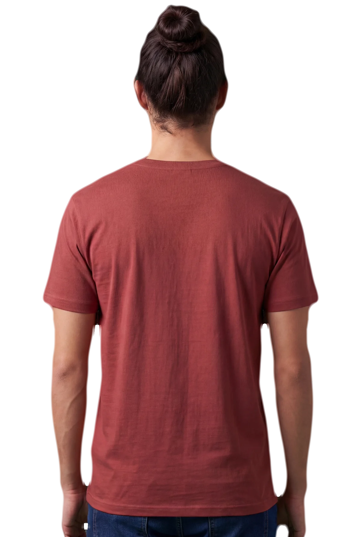 Haunted .ca, Red, worn Chunk Chunk shirt, mockup, back
