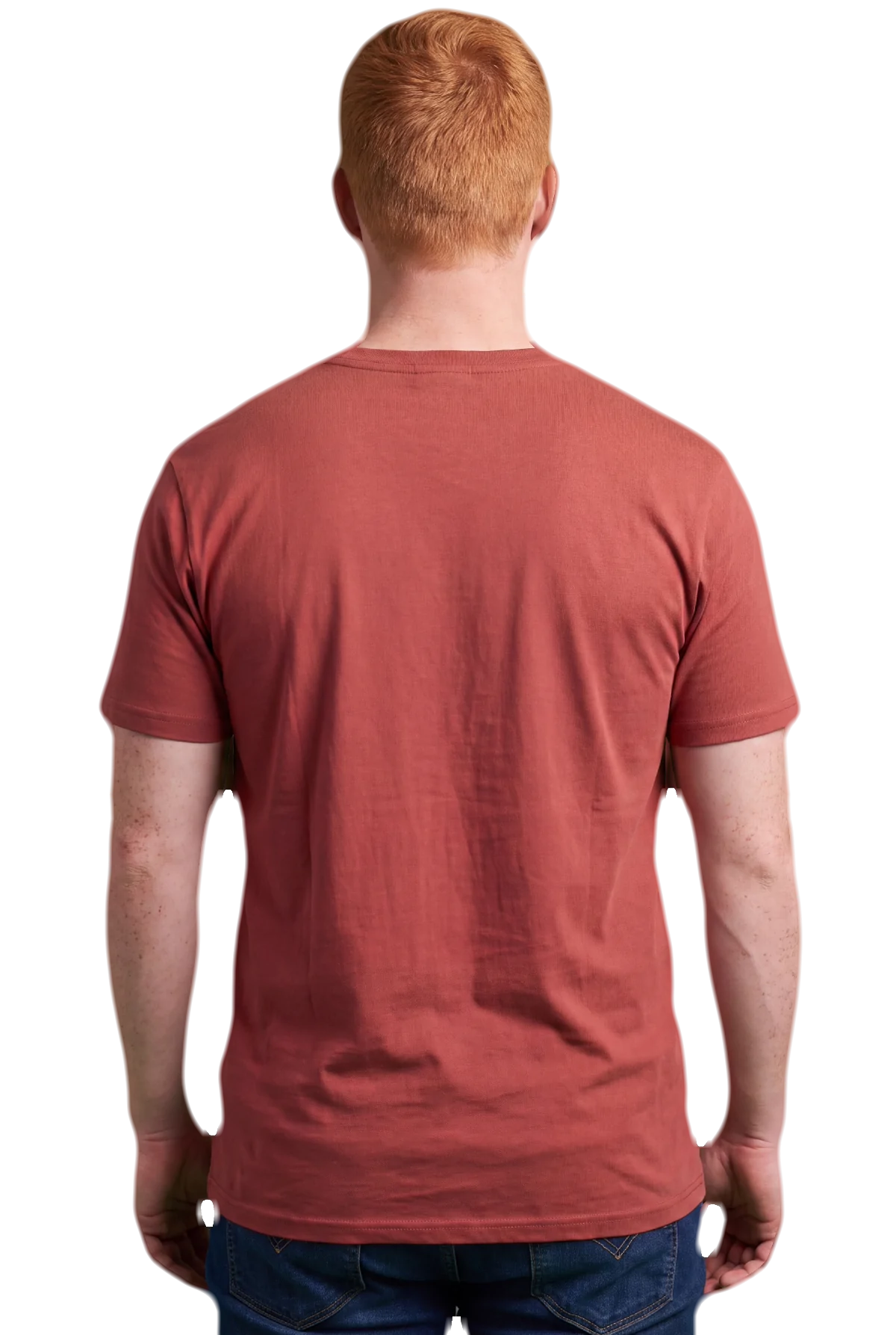 Bagged, Red, worn Chunk Chunk shirt, mockup, back