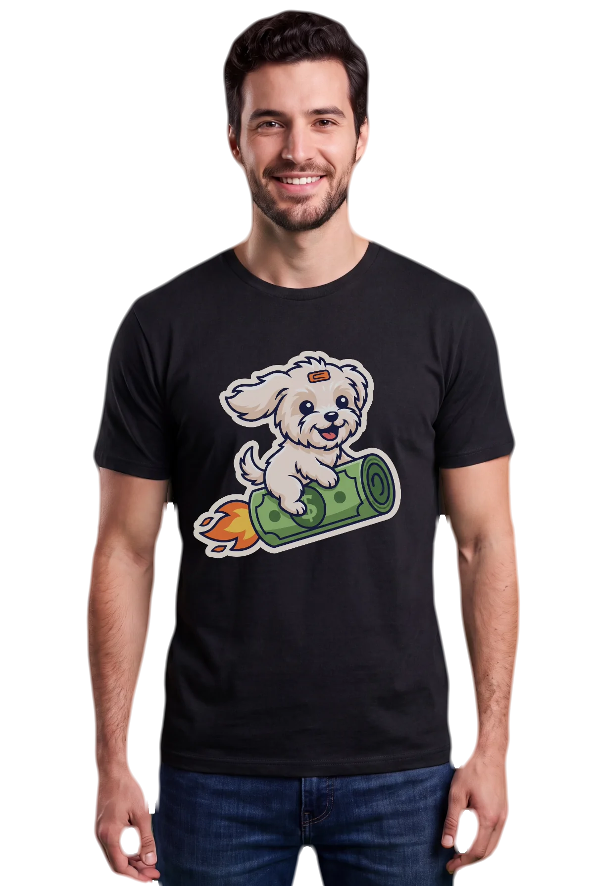 Liftoff, Black, worn Chunk Chunk shirt, mockup, front