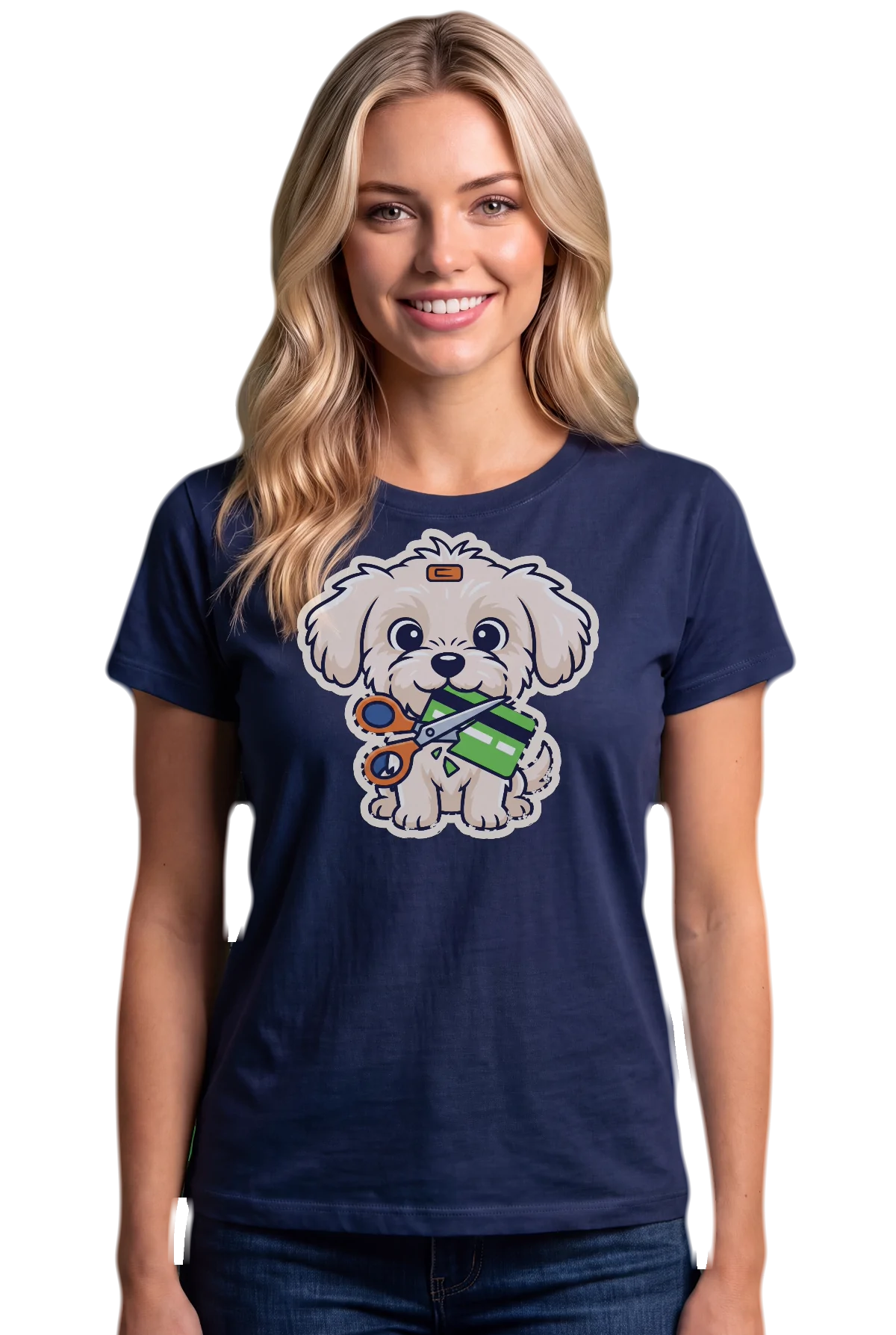 Cut it up, Navy, worn Chunk Chunk shirt, mockup, front