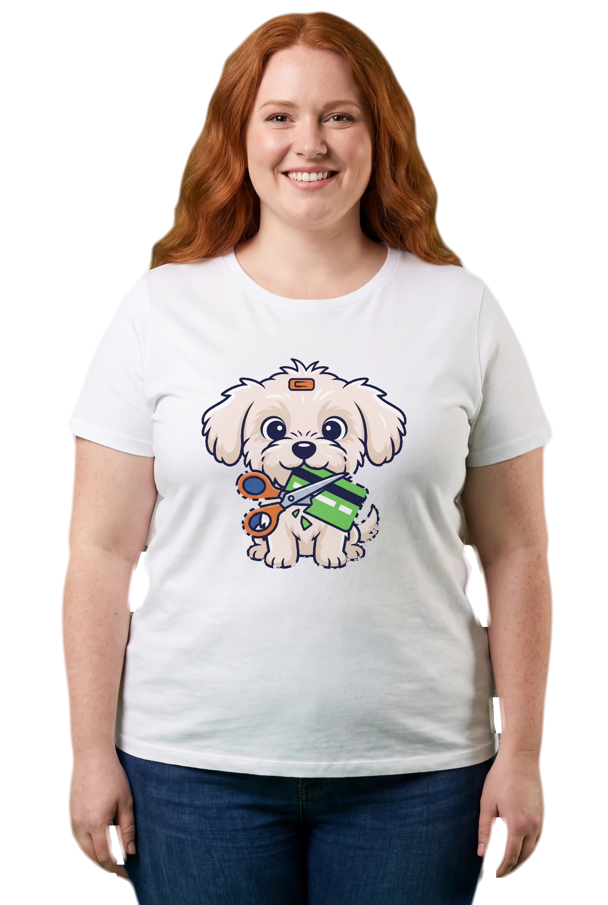 Cut it up, White, worn Chunk Chunk shirt, mockup, front