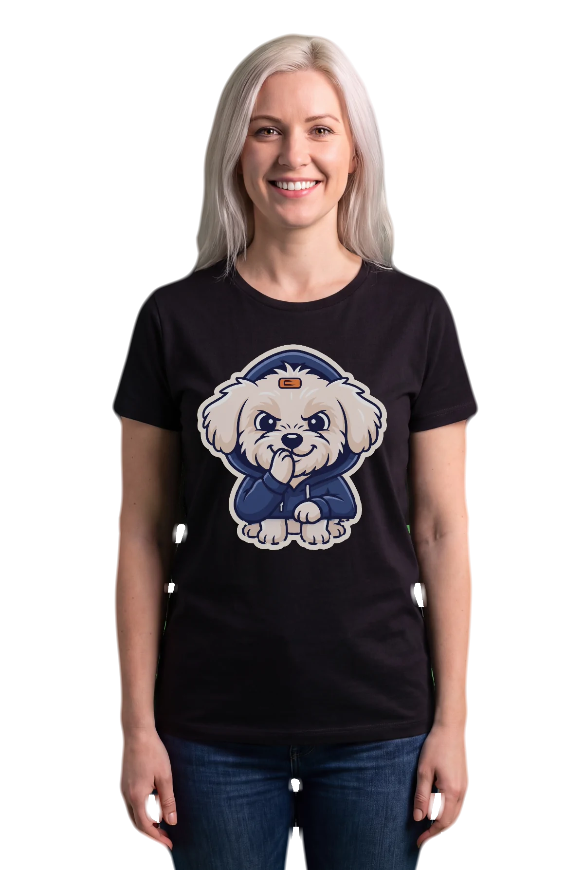I have a secret, Black, worn Chunk Chunk shirt, mockup