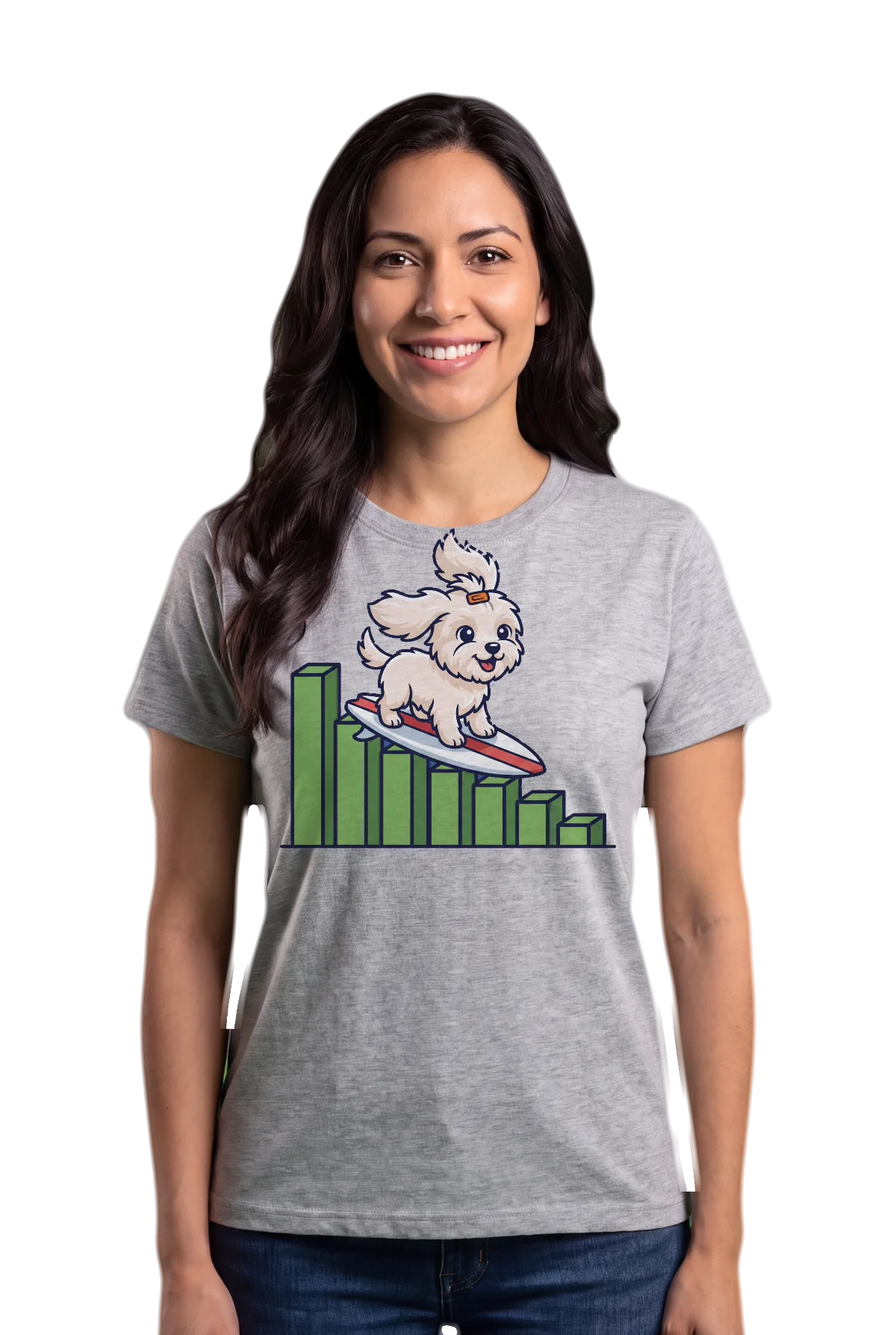 Riding it down, Heather grey, worn Chunk Chunk shirt, mockup