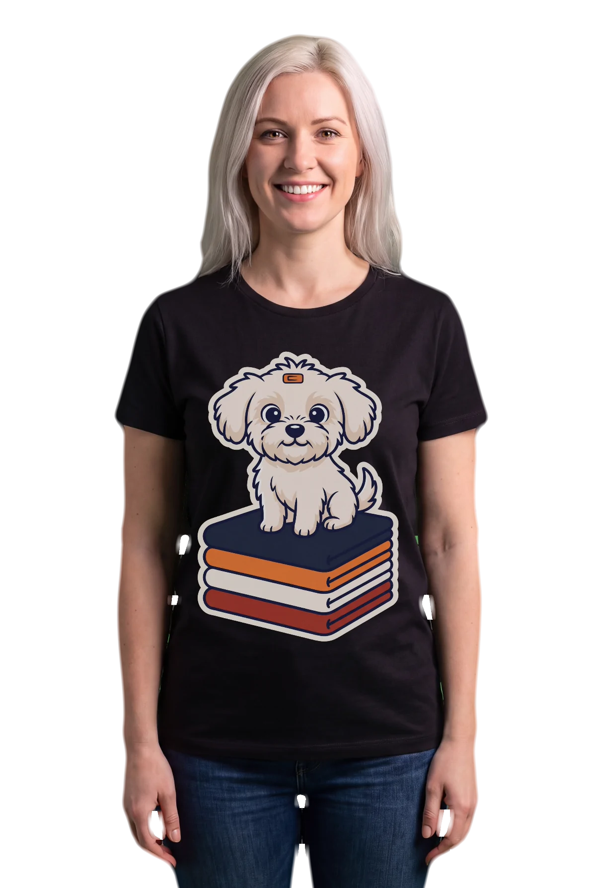 The merch pile, Black, worn Chunk Chunk shirt, mockup, front