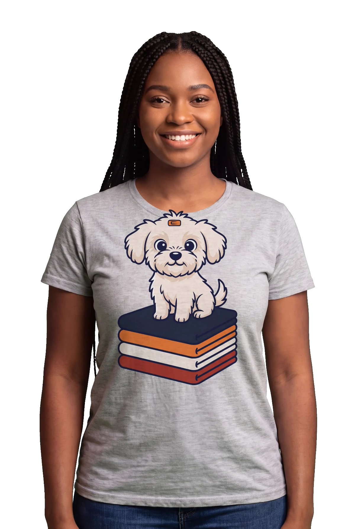 The merch pile, Heather grey, worn Chunk Chunk shirt, mockup, front