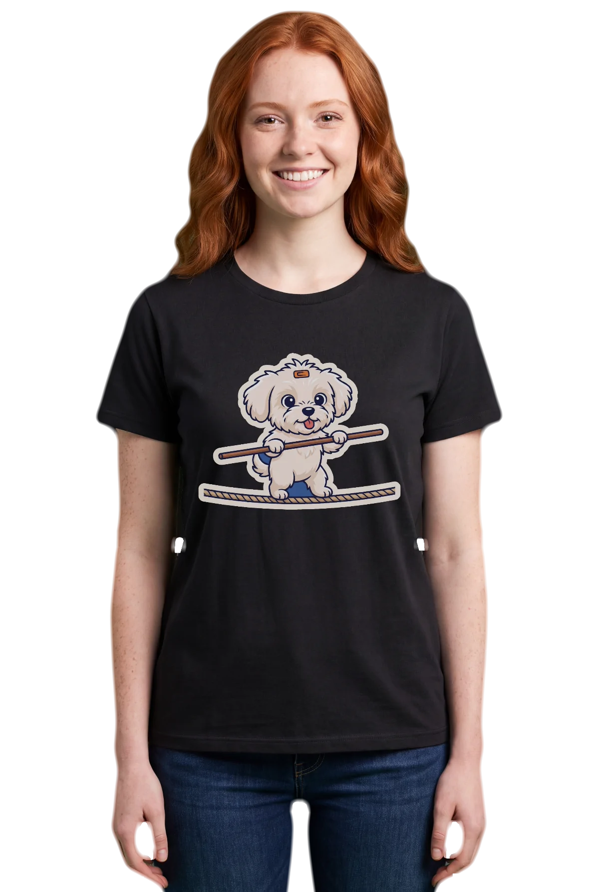 The line, Black, worn Chunk Chunk shirt, mockup