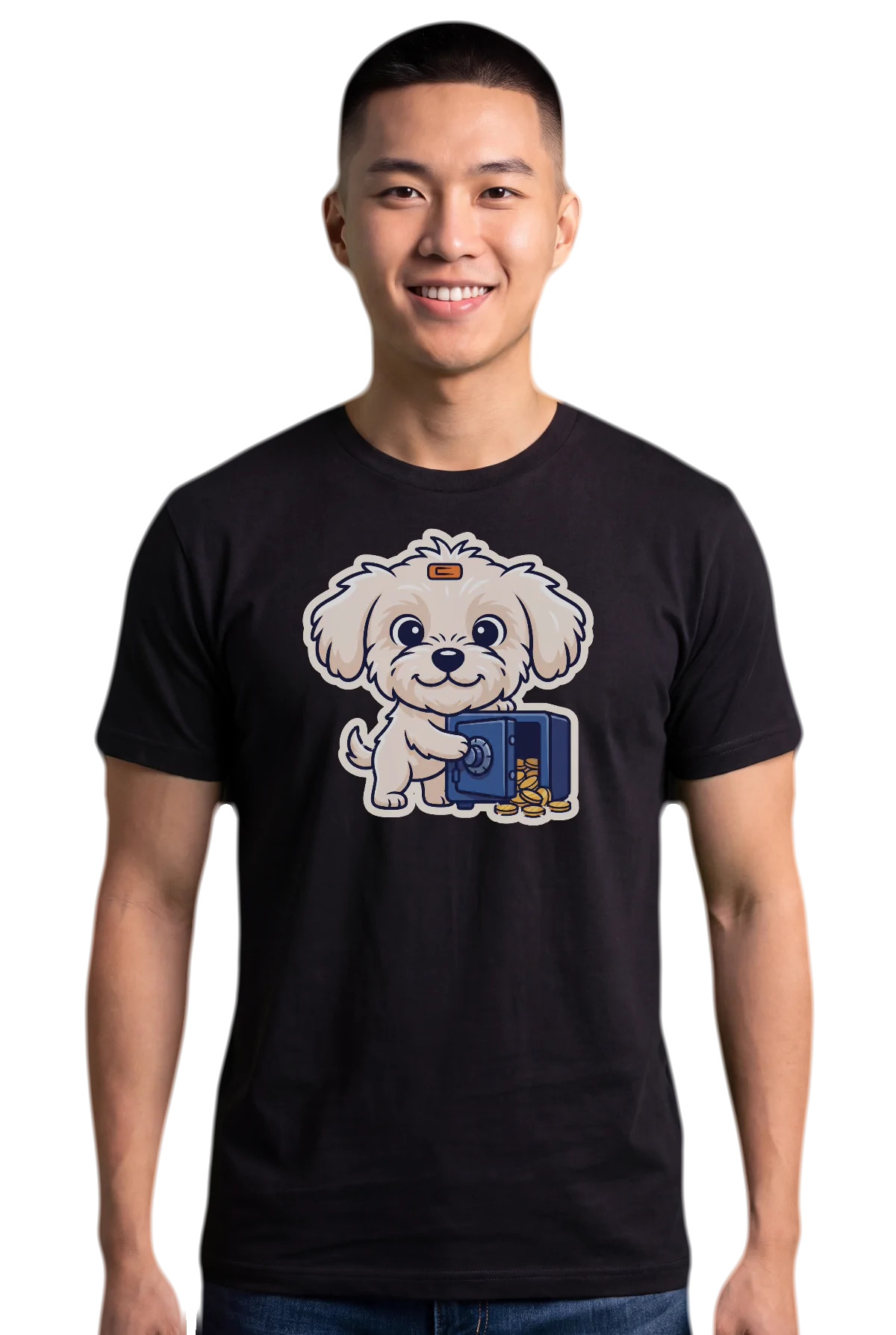 Cracked it, Black, worn Chunk Chunk shirt, mockup
