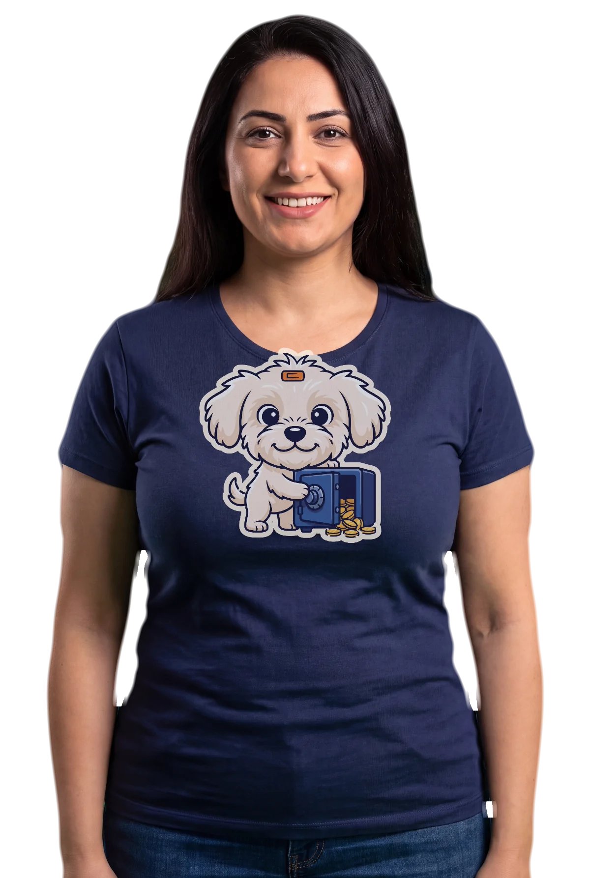 Cracked it, Navy, worn Chunk Chunk shirt, mockup, front