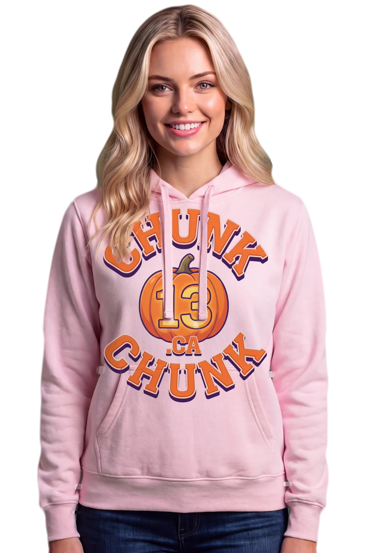 Carved 13 Hoodie, Light pink Chunk Chunk hoodie, mockup, front